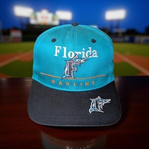 Vtg Florida Marlins Twins Snapback Hat